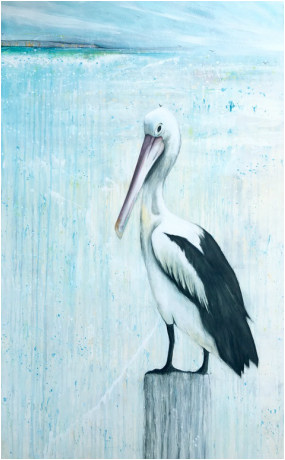 Pelican Space painted by Sharon Tudor Smith of Gekko Arthouse